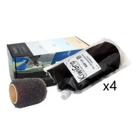 Kiwigrip 4 - 1 Liter Pouches - Black With 4" Roller