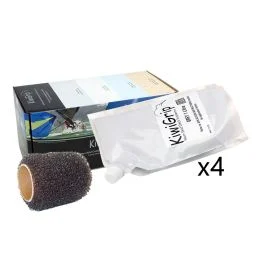 Kiwigrip 4 - 1 Liter Pouches - Grey W/4" Roller