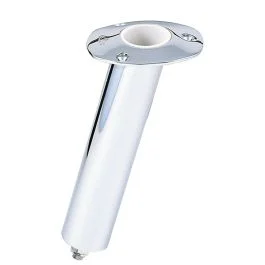 Lee'S Close Ended Rod Holder W/Hose Barb - Medium 15 Degree - Stainless Steel
