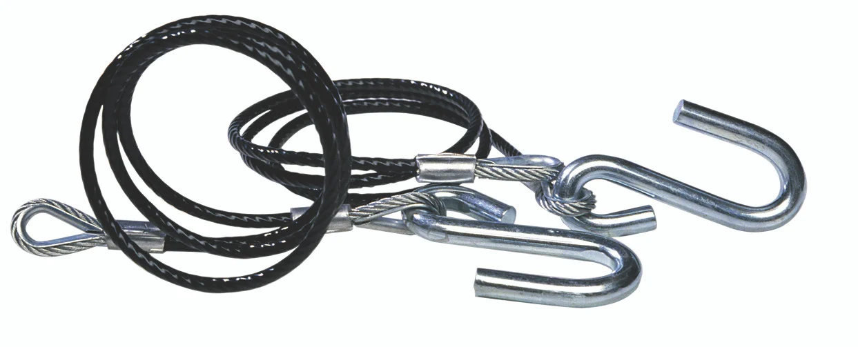 Tie Down Engineering 59537 Hitch Cables With Wire Safety Latch Class II - 3,500 lbs., Black Vinyl Jacketed - 59537