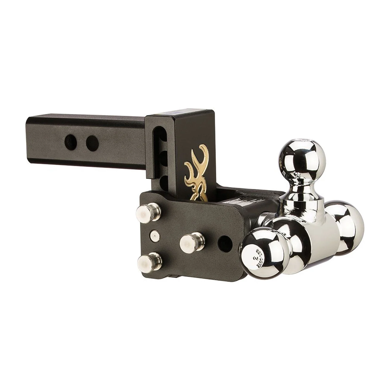 B&W Trailer Hitches TS10048BB Tow and Stow Adjustable Ball Mount - 1-7/8", 2" & 2-5/16" Ball, 5" Drop, 5.5" Rise, Black - TS10048BB