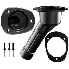 Mate Series Plastic Rod & Cup Holder 30 Degree Closed W/Oval Top F/Kayaks - Black