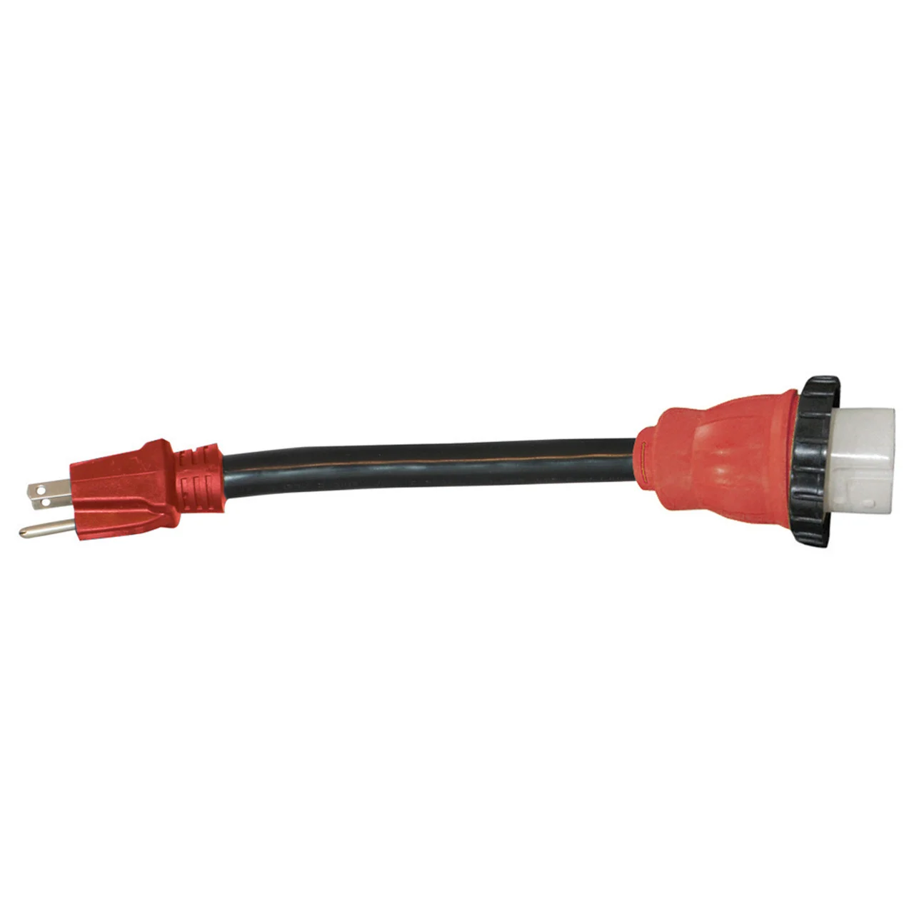 Valterra A10-1550D Mighty Cord Detachable 12" Locking Adapter - 15AM to 50AF, Red (Bulk) - A10-1550D