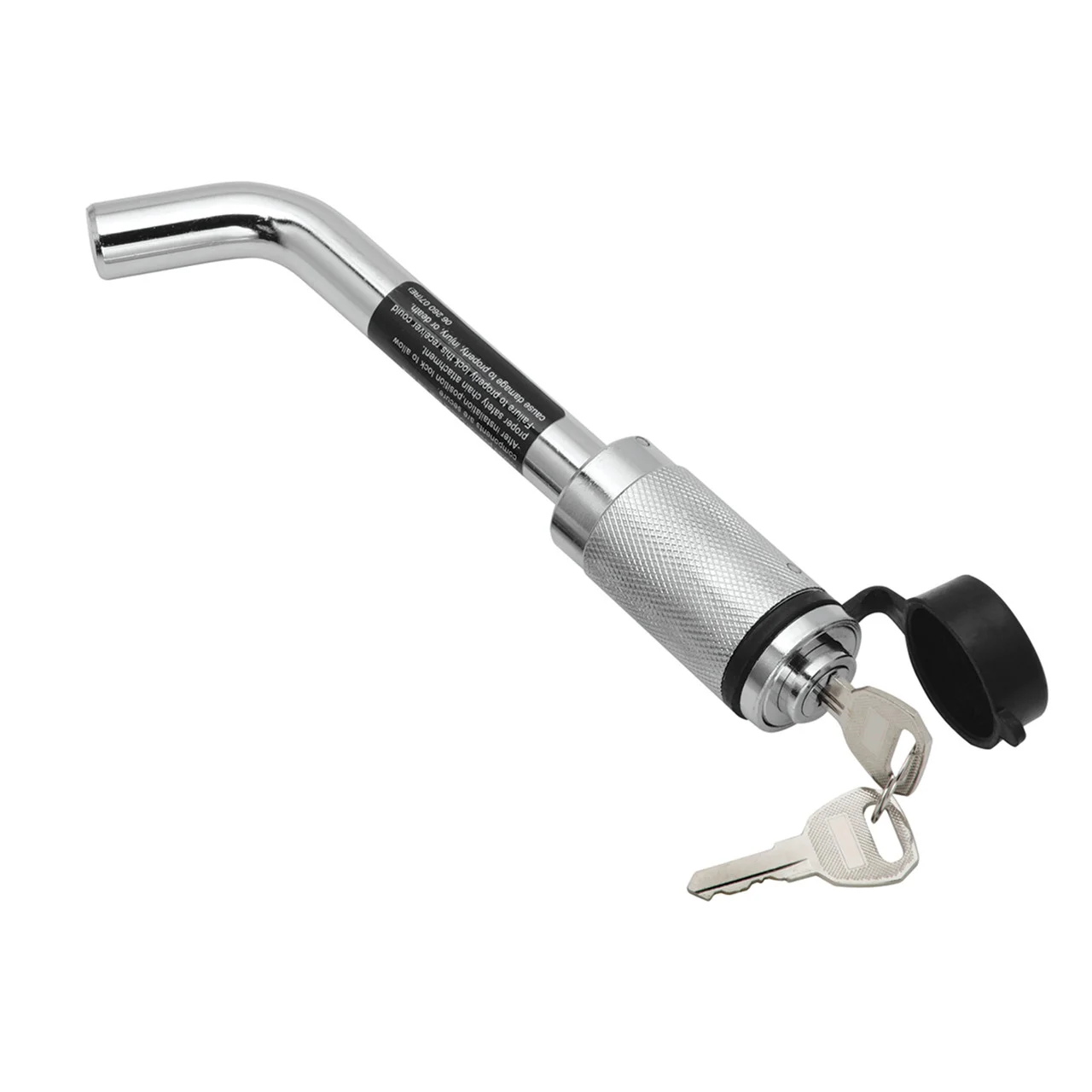 Reese 63253 5/8" Barrel-Style Receiver Lock with Bent Pin for 2.5" Square Receivers - Chrome - 63253