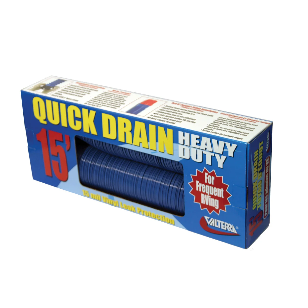 Valterra D04-0057 Quick Drain Heavy-Duty RV Sewer Hose - 15' (Boxed) - D04-0057
