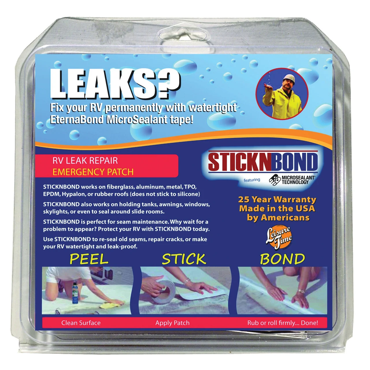 Leisure Time 60019 Sticknbond - White, 6 in. x 6 in. - 60019