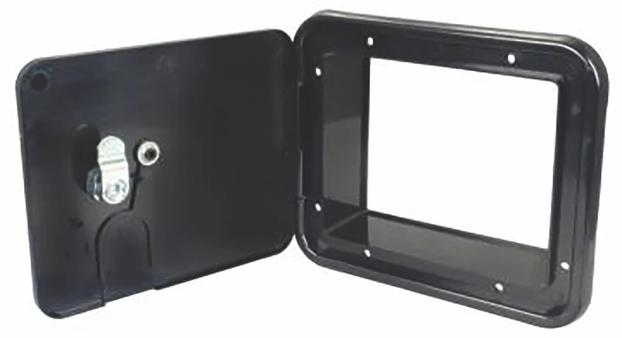 Thetford 94336 Medium 30/50 Amp Electric Cable Hatch with Keyed Entry - Black - 94336