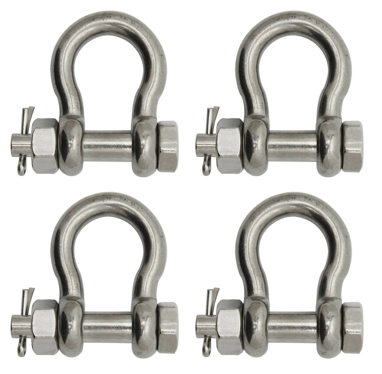 Extreme Max 3006.8389.4 BoatTector Stainless Steel Bolt-Type Anchor Shackle - 1", 4-Pack - 3006.8389.4