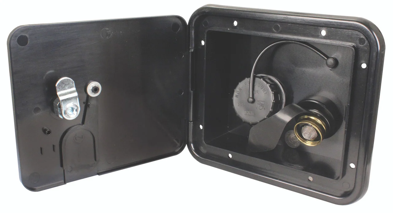 Thetford 94255 City/Gravity Water Center with Keyed Entry and Brass Check Valve - Black - 94255