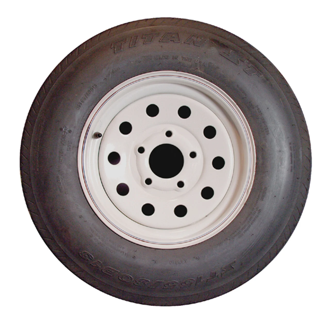 Americana Tire and Wheel 32557 Economy Radial Tire and Wheel ST225/75R15 D/5-Hole - White Modular Rim - 32557