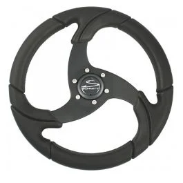Schmitt Marine Folletto 14.2" Wheel - Black Polished Polyurethane - 3/4" Tapered Shaft W/Black Center Cap