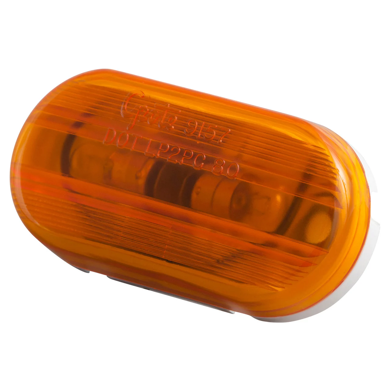 Grote 45263 Two-bulb Oval Pigtail-type Clearance Marker Light With Optic Lens - Amber - 45263