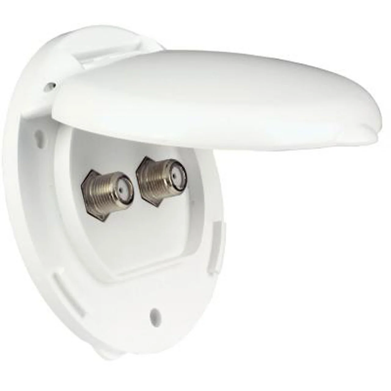 Thetford 94324 Compact Dual Cable Tv Plate - 94324