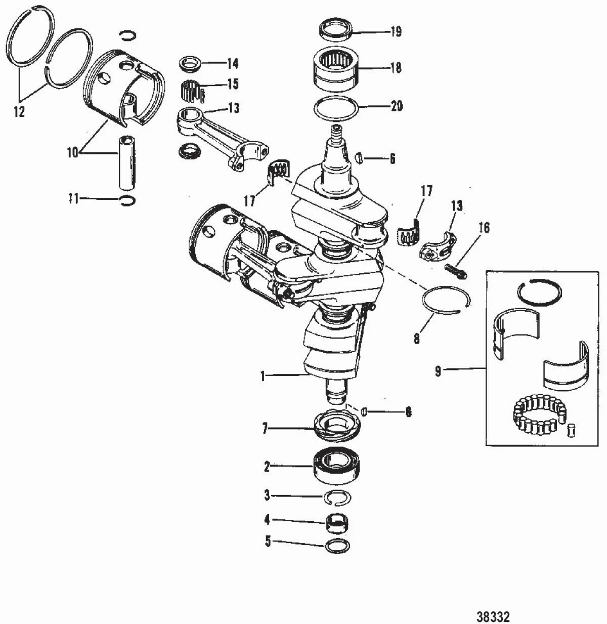 Quicksilver - Piston Assembly-.015 - Quicksilver (9009a6)