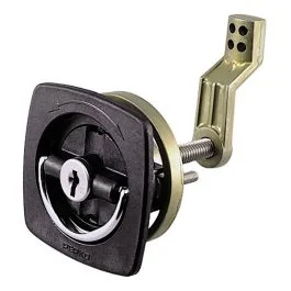 Perko Black Flush Lock - 2.5" X 2.5" W/Offset Cam Bar & Flexible Polymer Strike