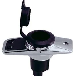 Perko Locking Collar Pole Light Mounting Base - 2 Pin - Chrome Plated W/Black Cover