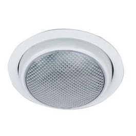 Perko Round Surface Mount Led Dome Light W/Trim Ring - White Powder Coat