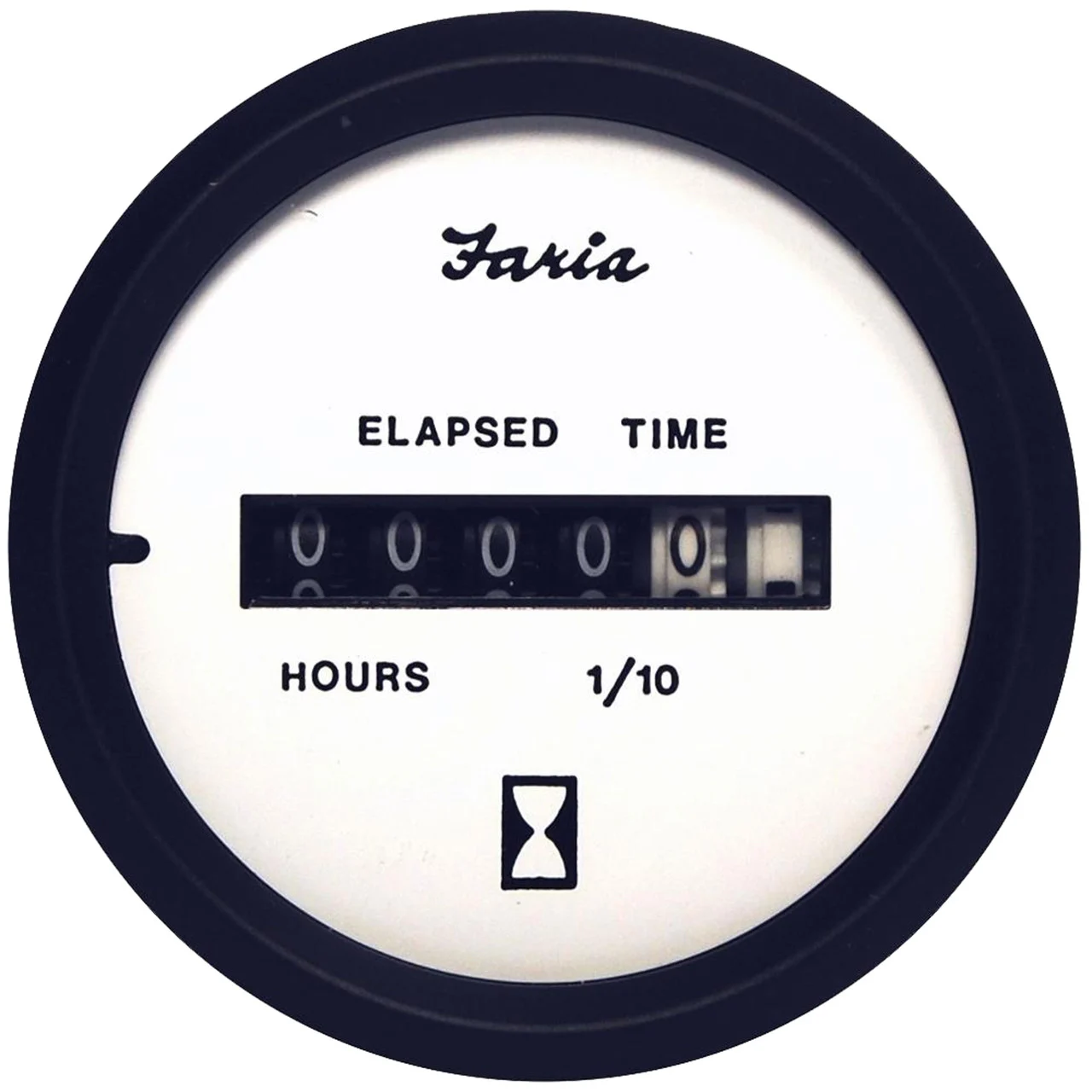 Faria 12913 Euro Digital Hourmeter (12-32 VDC) - 2", White - 12913