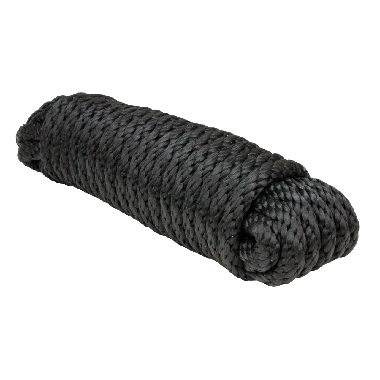 Extreme Max 3008.0007 Solid Braid MFP Utility Rope - 1/4" x 50', Black - 3008.0007