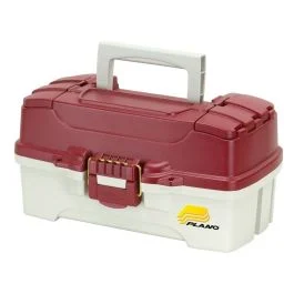 Plano 1-Tray Tackle Box W/Duel Top Access - Red Metallic/Off White