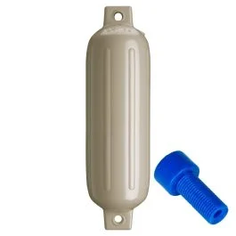 Polyform G-3 Twin Eye Fender 5.5" X 19" - Sand W/Adapter