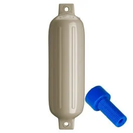 Polyform G-4 Twin Eye Fender 6.5" X 22" - Sand W/Adapter