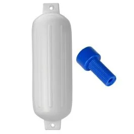 Polyform G-5 Twin Eye Fender 8.8" X 26.8" - White W/Adapter