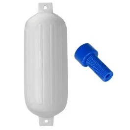 Polyform G-6 Twin Eye Fender 11" X 30" - White W/Adapter