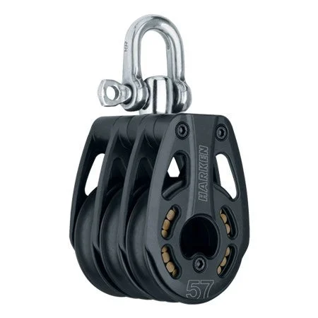 HARKEN 57mm Aluminum Black Magic Triple Block - Swivel, 3219