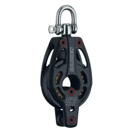HARKEN 57mm Aluminum Black Magic Low Load Block - Swivel, Becket, 3229