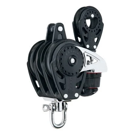 HARKEN 75mm Triple Ratchamatic Block - Swivel, Becket, Cam Cleat, 57 mm Block, 2687