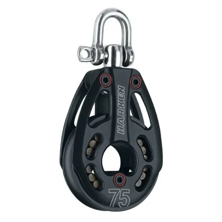 HARKEN 75 mm Aluminum Black Magic Low Load Block - Swivel, 3243