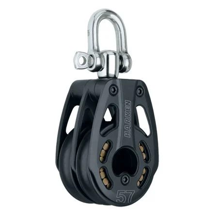 HARKEN 57 mm Aluminum Black Magic Double Block - Swivel, 3217