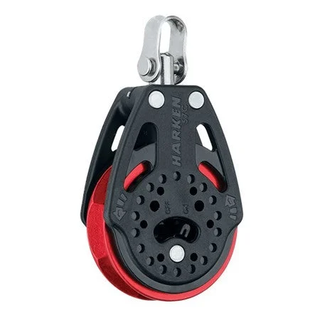 HARKEN 57mm Power3 Ratchet Block - Swivel, Red Sheave, 2135.RED