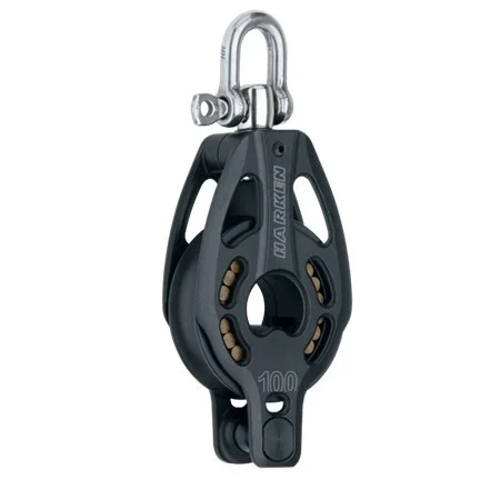 HARKEN 100 mm Aluminum Black Magic Block - Swivel, Becket, 3247