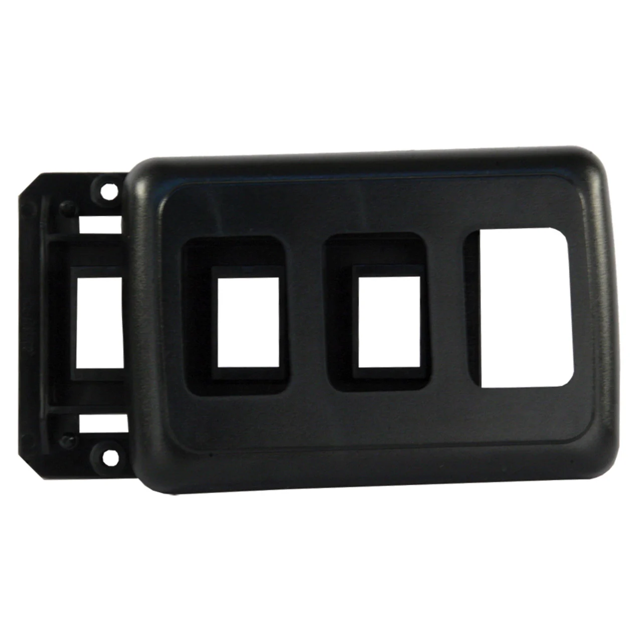 JR Products 12325 Triple Switch Base and Face Plate - Black - 12325