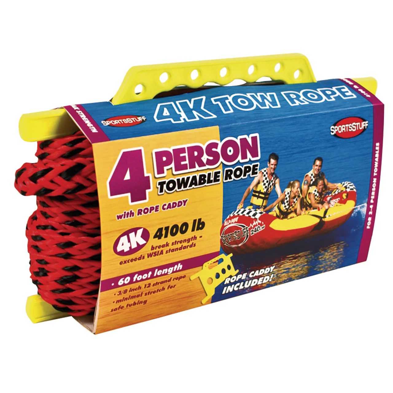 Sportsstuff 57-1532 Towable Rope with Rope Caddy - 4K/4-Person Capacity - 57-1532