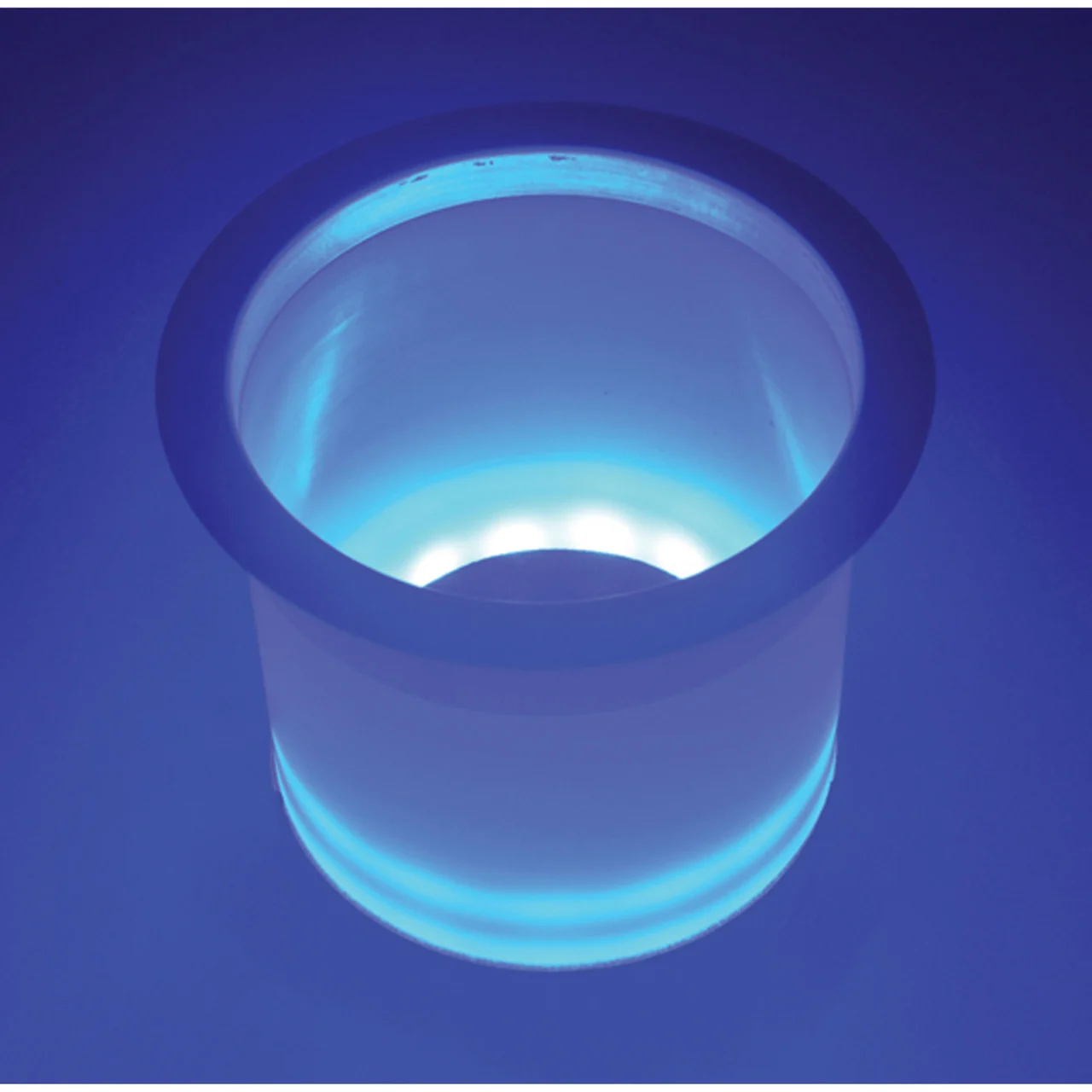 T-H Marine LED-LCH-BU-DP LED Lighted Stainless Steel Rim Drink Holder - Blue - LED-LCH-BU-DP