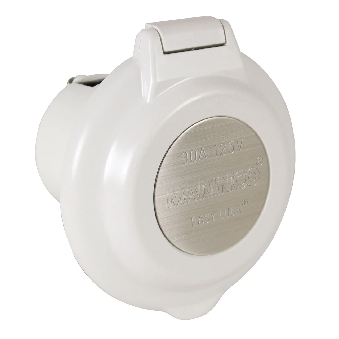ParkPower 304EL-BRV Round Power Inlet - 30 Amp, White - 304EL-BRV