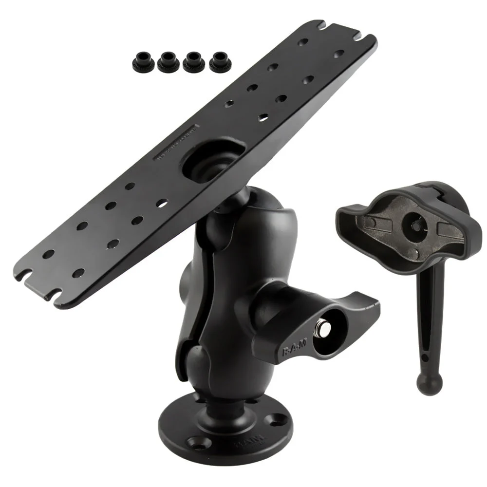 Ram Mount D Size 2.25" Ball Mount w/11" X 3" Rectangle Plate, 3.68" Round Plate and Hi-Torq™ Wrench