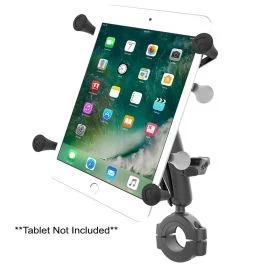 Ram Mount Ram Torque 1 1/8" - 1 1/2" Diameter Handlebar/Rail Base With 1" Ball, Medium Arm And X-Grip For 7-8" Tablets