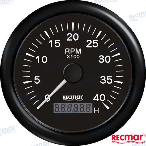 Recmar - Tach 10/100 - 0/4000 Rpm Blk (recky07204)