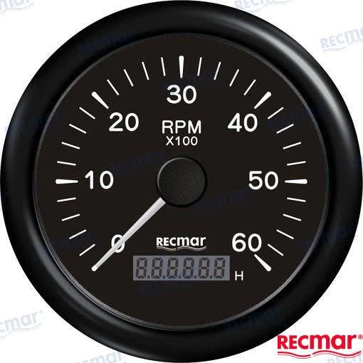 Recmar - Tach 10/100 - 0/6000 Rpm Blk (recky07205)