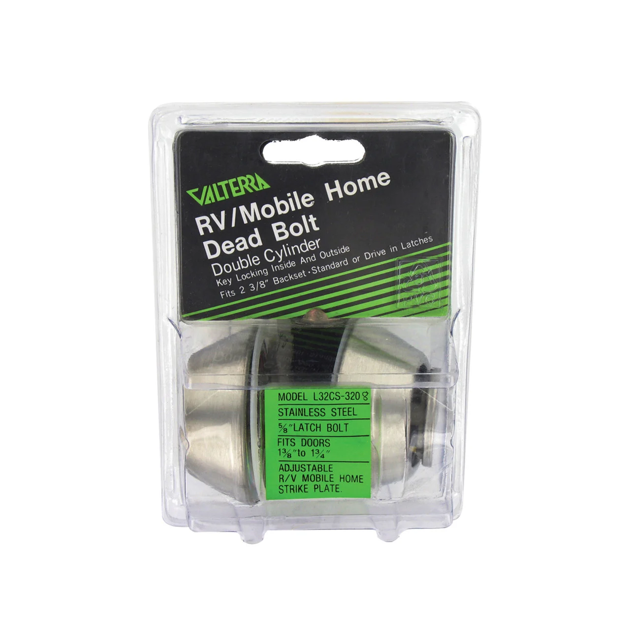 Valterra L32CS3208 Stainless Steel Double 5/8" Throw Cylinder Deadbolt Lock - Deadbolt - L32CS3208