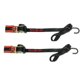 Rod Saver Mini Retractable Tie Down W/Soft Hook - 50" - Pair