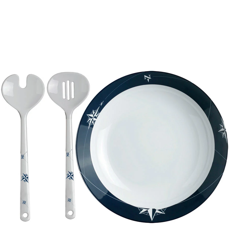 Marine Business 15008 Northwind Salad Bowl and Cutlery Set - 3-Piece - 15008