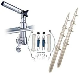 Rupp Z-30 Top Gun Outrigger Kit W/18' Poles & Complete Single Line Rigging Kit W/Klickers Release Clips