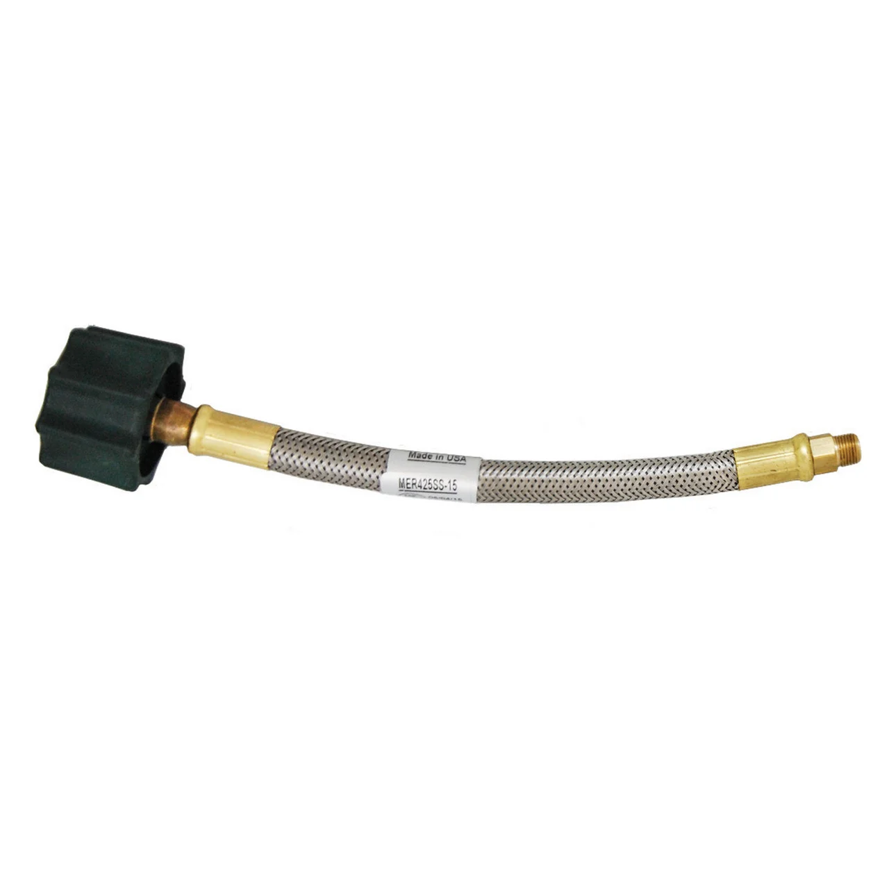 Marshall Excelsior MER425SS-15 Standard QCC Stainless Steel Braided Pigtail - 15", Bulk Packaged - MER425SS-15
