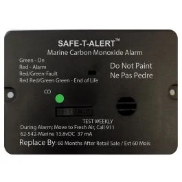 Safe-T-Alert 62 Series Carbon Monoxide Alarm W/Relay - 12v - 62-542-R-Marine - Flush Mount - Black