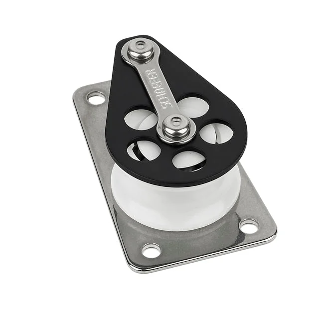 Schaefer Block, Single Alum. Cheek w/Ball Bearings, Flat Base